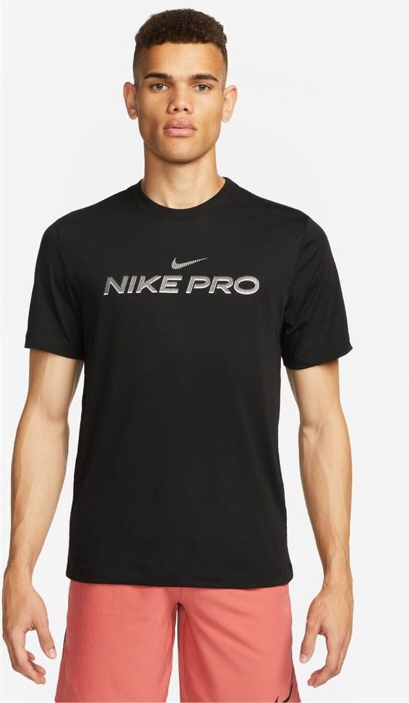 M Nk Df Tee Db Nike Pro Black/White Black/White M