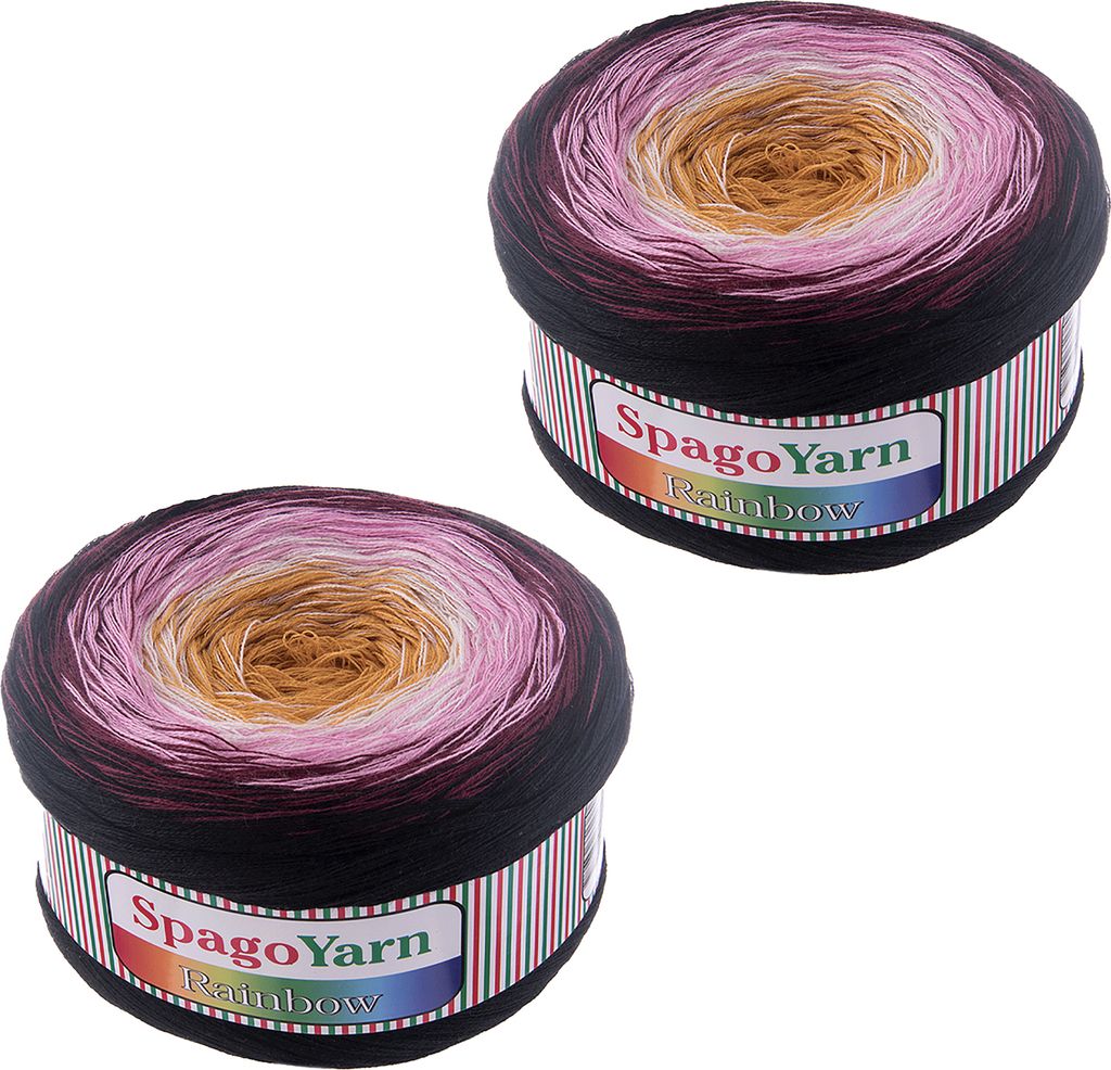 2 x 250g Farbverlaufsgarn Rainbow 05
