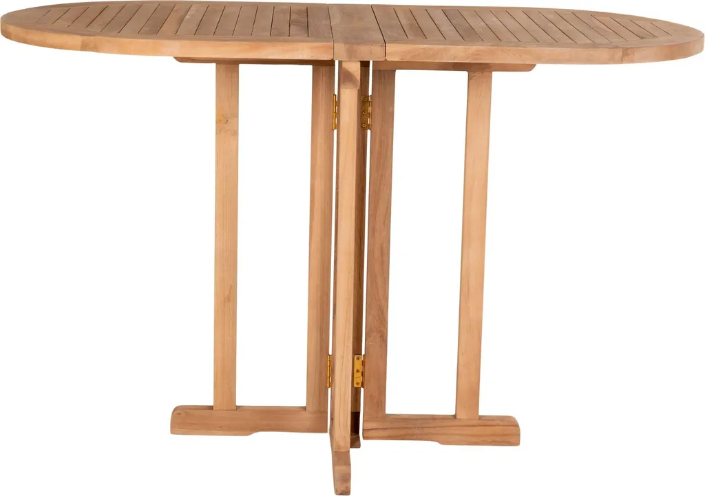 Table pliante de jardin Huelva en teck pour repas en duo sur la terrasse