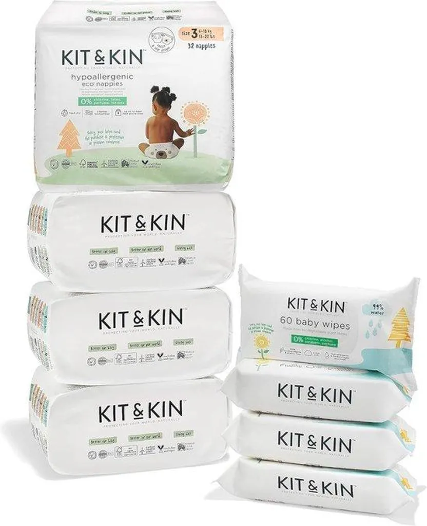 Couches biodégradables taille 3 absorption 12h pack 128 hypoallergénique