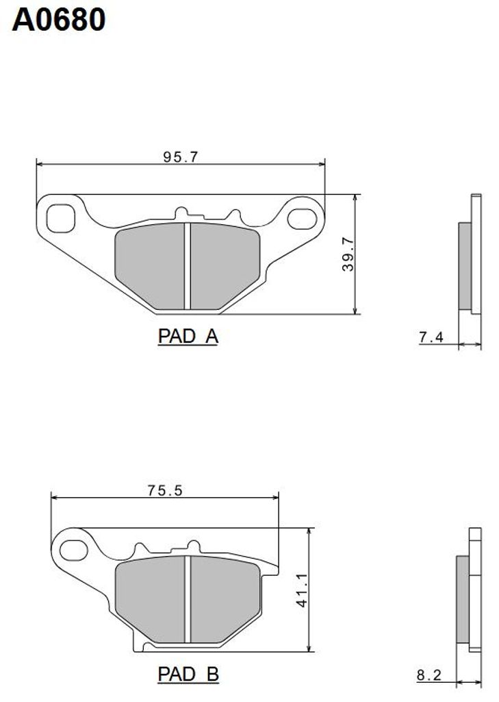 Remblokken NISSIN KH230/KH396, semi-metalen, premium Productafbeelding 