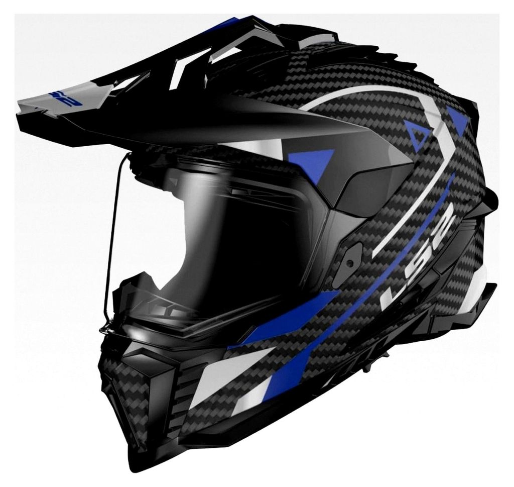 Motorrad-Crosshelm Explorer Carbon Adventure Blau, M