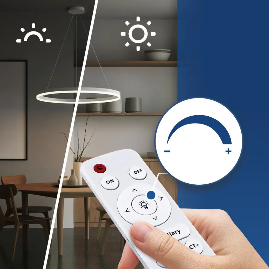 Suspension LED Salon et Salle à Manger Dimmable avec Télécommande 53W