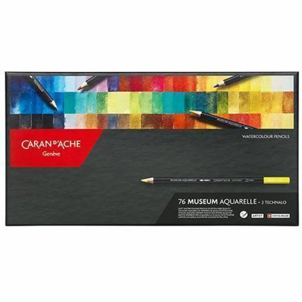 Caran d'Ache 3510.376 Museum Aquarelle 76 Crayons Longue Conservation