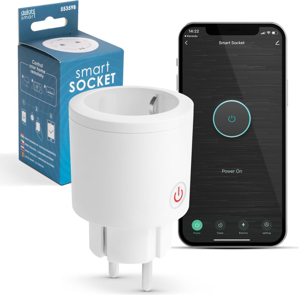 Smart WiFi Plug - Smart Plug mit Energiezähler - 3680W / 16A Geeignet, aber nicht hergestellt von: Amazon Alexa, Google Home, Siri, Tuya Smart