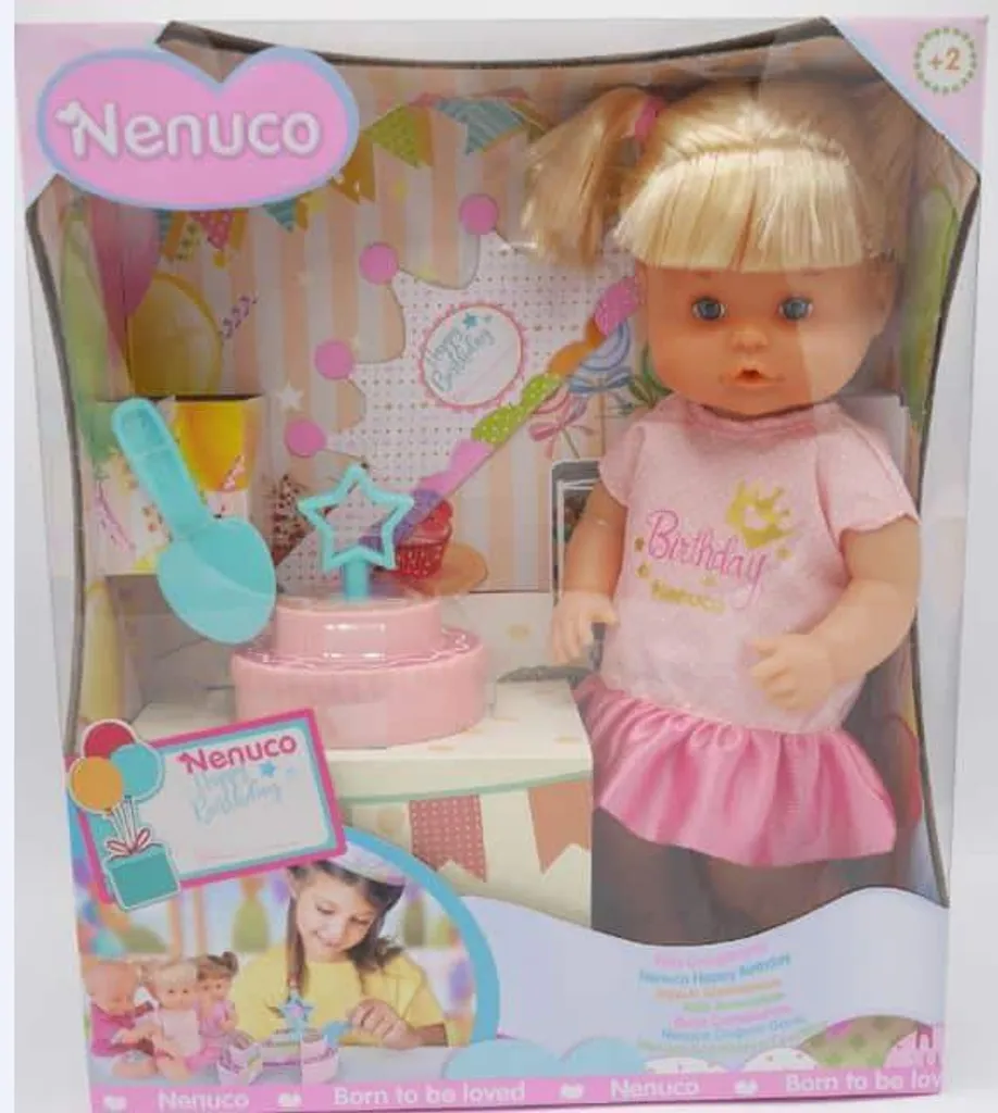 Poupée Nenuco Anniversaire avec Gâteau et Accessoires de Fête pour Enfant