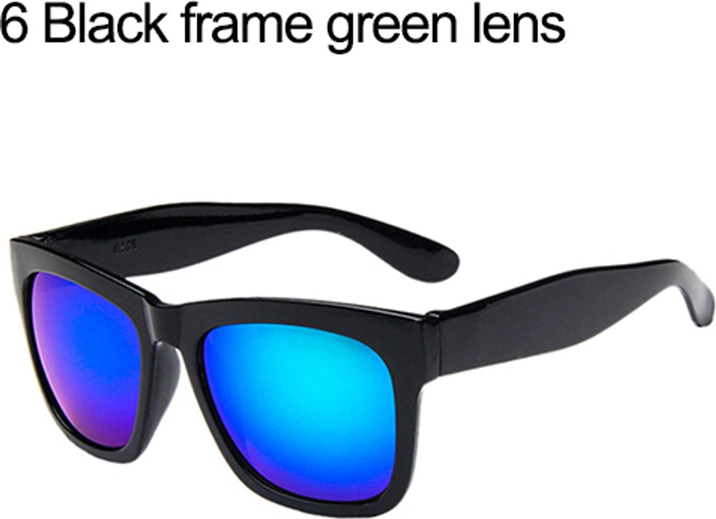 Herren Damen Sport Sonnenschirm Outdoor Quadratischen Rahmen Bunte Sonnenbrille Geschenk-Schwarzes Glas mit grünem Rahmen