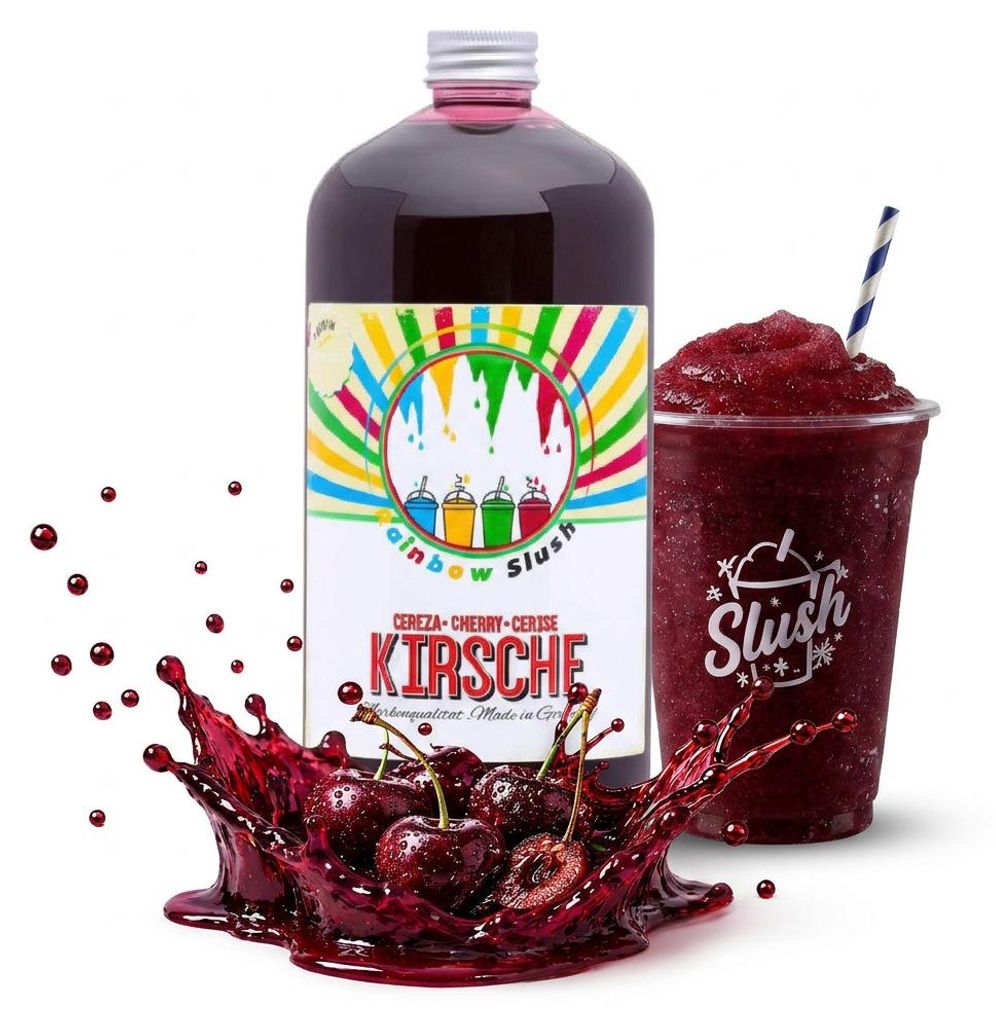 Rainbow sirop Slush cerise 1 litre 1:5 sans AZO sans Image du produit 