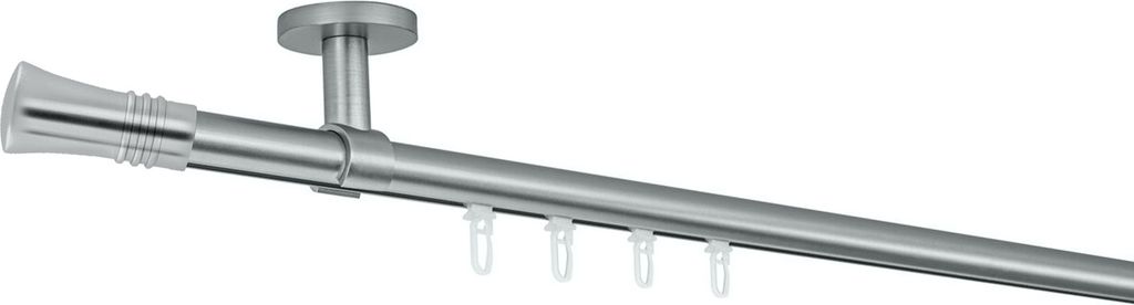 SN Deco - Innenlaufgarnitur Lyon, 19 mm, 1-Lauf, chrom-matt, 120 cm, Deckenträger