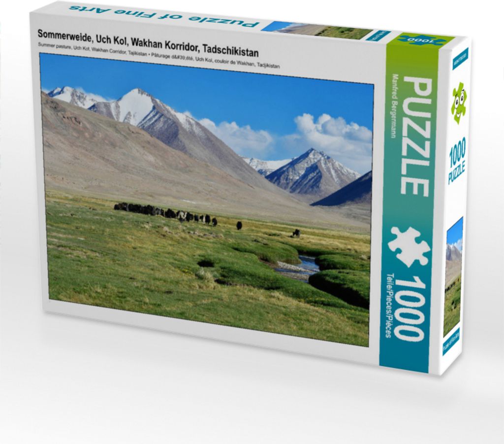 CALVENDO Puzzle Sommerweide, Uch Kol, Wakhan Korridor, Tadschikistan 1000 Teile Puzzle quer | 1000 Teile Lege-Größe 64x48cm Foto-Puzzle für glü...