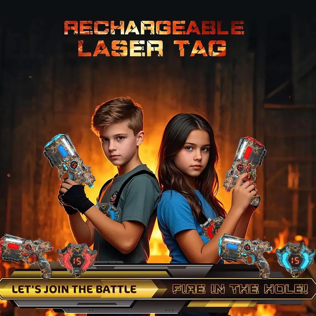 Laser Game à la Maison - Pack 2 Pistolets Laser Infrarouges pour Jardin