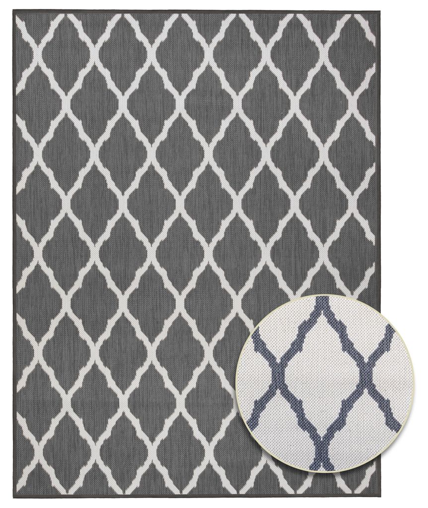 Primaflor Indoor- & Outdoorteppich REVERSO Rhombus Grau Produktbild 