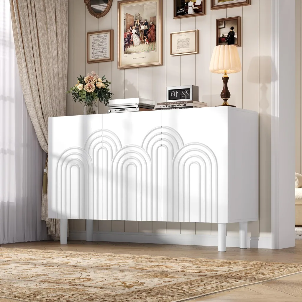 Commode de rangement avec 5 compartiments modulables pour salon et entrée - 2