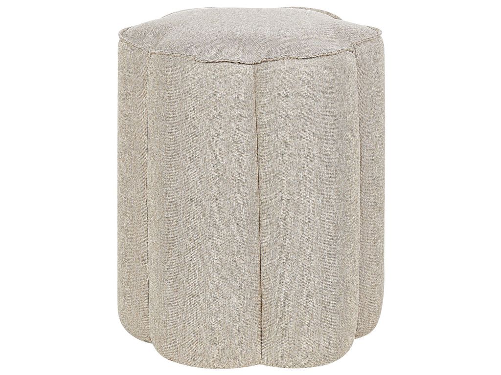 BELIANI Pouf Beige Stoffbezug Leinen Blumenform 39 x 39 x 45 cm Modern Wohnzimmer Schlafzimmer Ausstattung Deko Polsterhocker Sitzhocker Fußhocker