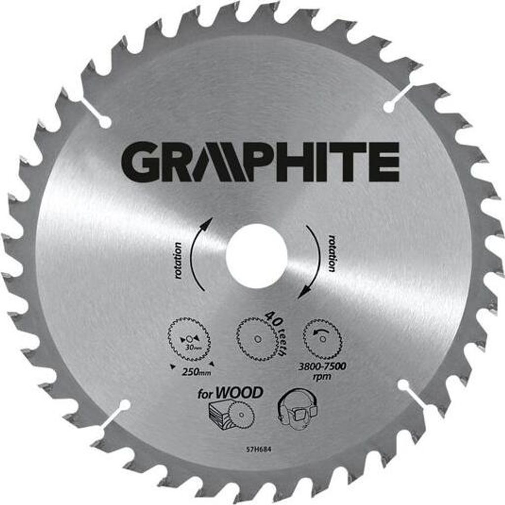 GRAPHITE Tarcza do pilarki, widiowa, 185 x 30 mm, 48 zębów Zdjęcie produktu 