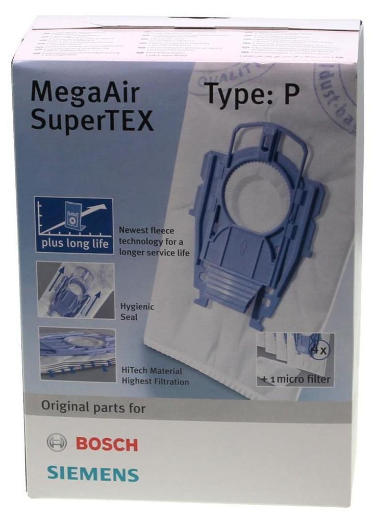 Bosch Staubsauger Zubehr Beutel Type P MegaAir SuperTEX Obrázok produktu 