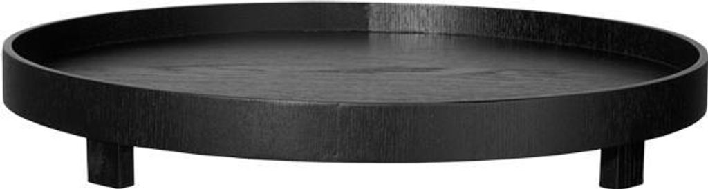 ASA Tablett auf Fuß, schwarz WOOD D. 40 cm, H. 5,5 cm, Weidenholz