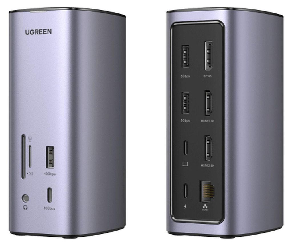 Ugreen USB-C Docking Station 12-in-1, Kábel, Strieborná, Obrázok produktu 