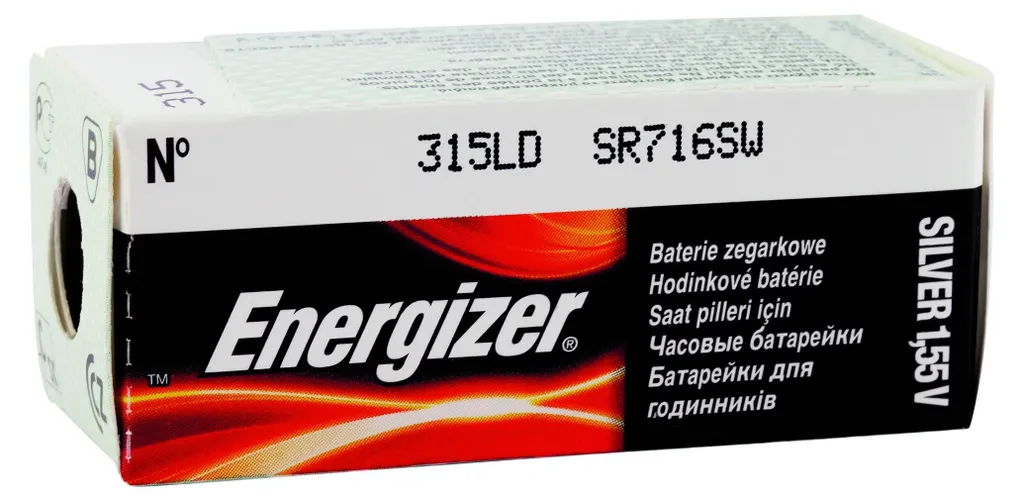 Pila Energizer 315 SR716SW 1.55V E301536903 | Batteria Orologio Argento