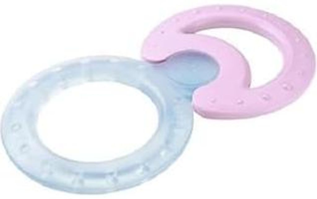 NUK Kühlbeißring-Set, 2-teilig, Classic und Cool, zur Massage und Kühlung, 1 Set, BPA frei, farblich sortiert