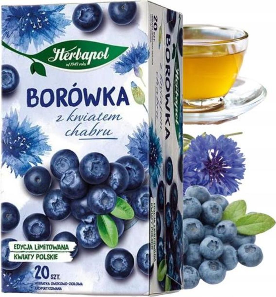Herbapol Myrtille Fleurs de bleuet 20 sachets de thé - Image du produit 