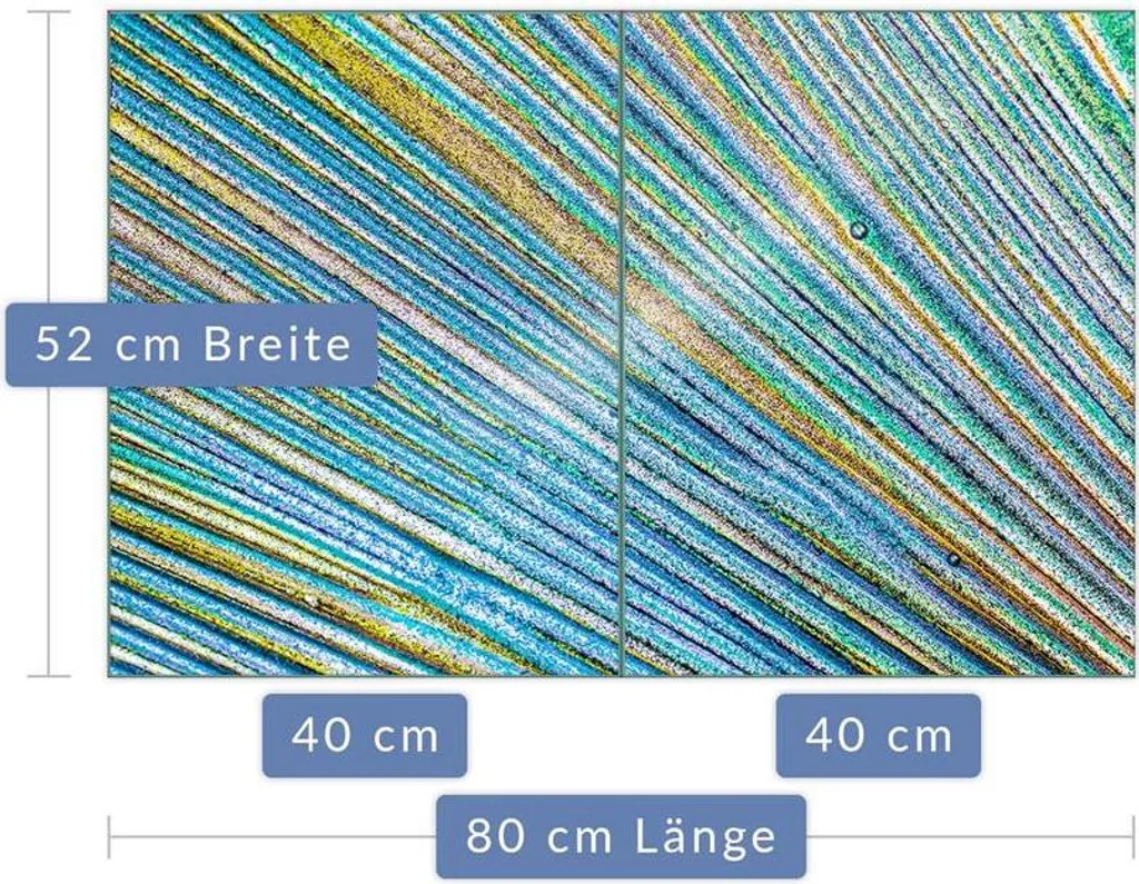 Set 2 Copri Piano Cottura 40x52 cm Astratto | Paraspruzzi Lavabile - 2