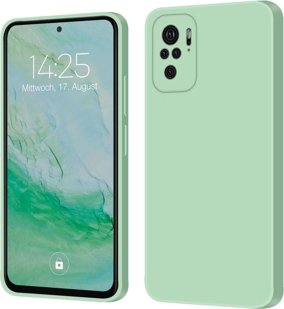 Hülle für Xiaomi Redmi Note 10 Case Cover Bumper Silikon Softgrip Schutzhülle Farbe: Türkis