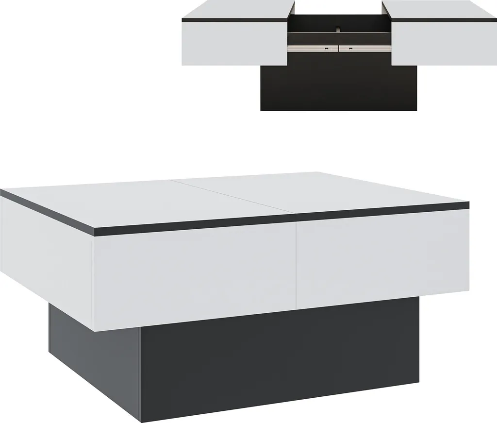 Table basse extensible Lens idéale pour petits salons avec rangement