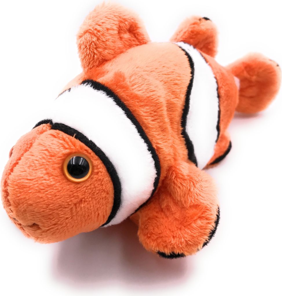 Onwomania Plüschtier Kuscheltier Stoff Tier Clownfisch Anemonenfisch orange 19 cm