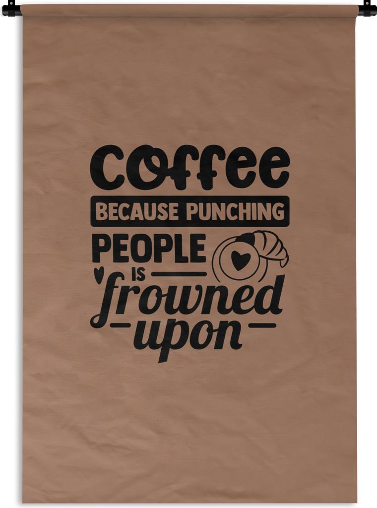 MuchoWow Wandteppich Wandbehang Kaffee - Sprichwörter - Cappuccino 120x180 cm Tapisserie Dekoration Wandtuch - Schlafzimmer - Dekorationen für ...