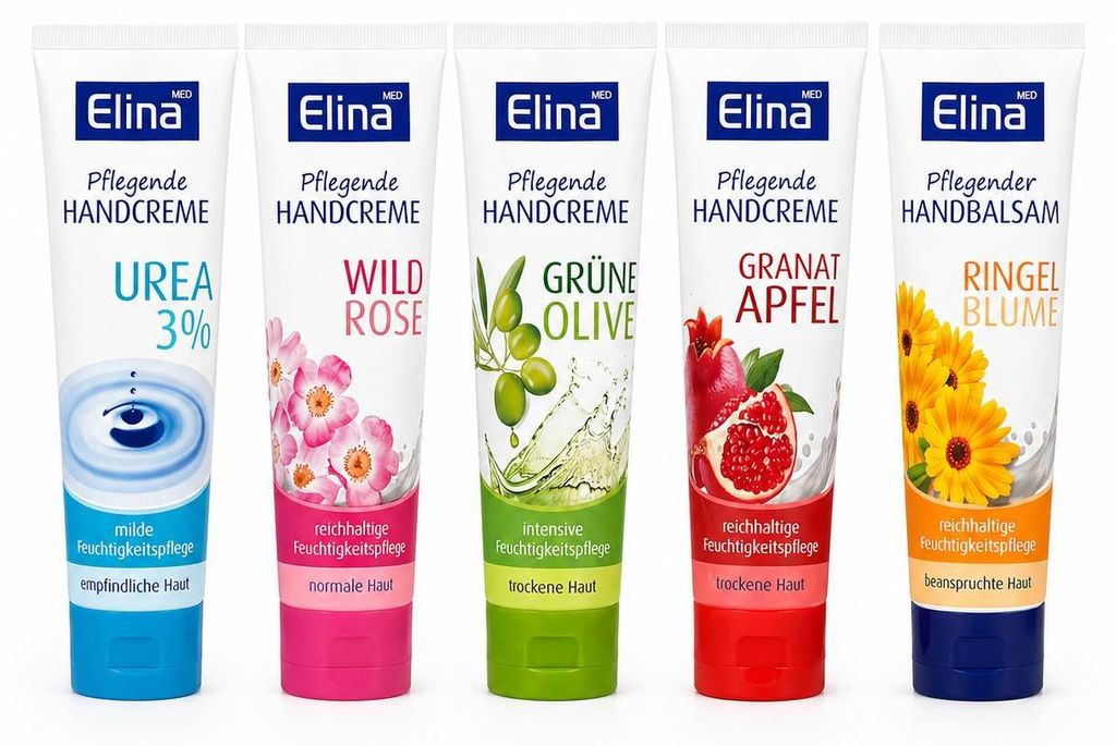 Elina Med Pflegende Handcreme / Handbalsam – 5 Sorten im Set