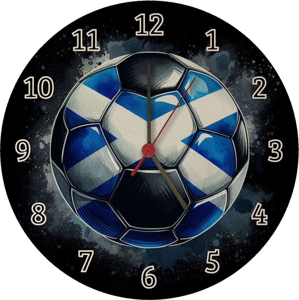 Fußball Schottland Flagge Wanduhr aus MDF