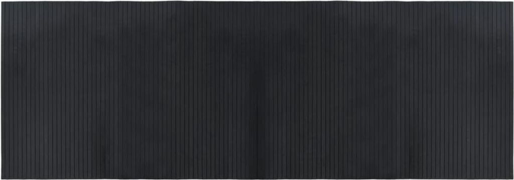 vidaXL Teppich Rechteckig Schwarz 70x200 cm Bambus Produktbild 