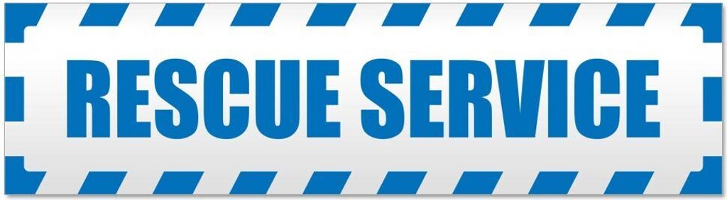 Kiwistar - Autoaufkleber - Blau - 60 x 16 cm - Rescue Service gestreift - Hinweis Aufkleber Sticker für Auto, Kfz, Fahrrad, PKW, LKW