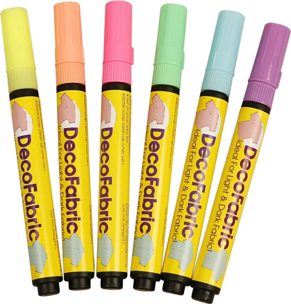 Creativ Company CC Deco Textilstifte Neon 6 Stück