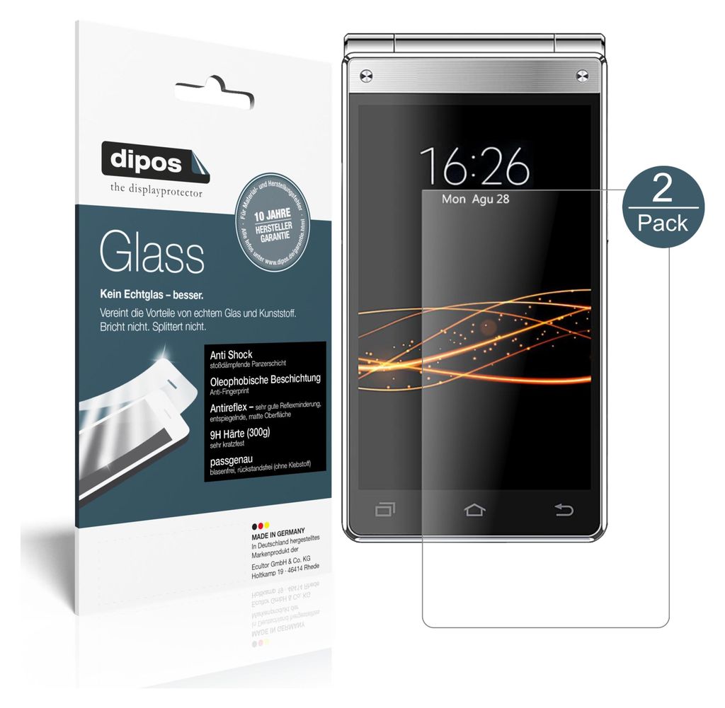 2x Schutzfolie für VKWORLD T2 Plus matt - Anti-Shock 9H Folie dipos Glass