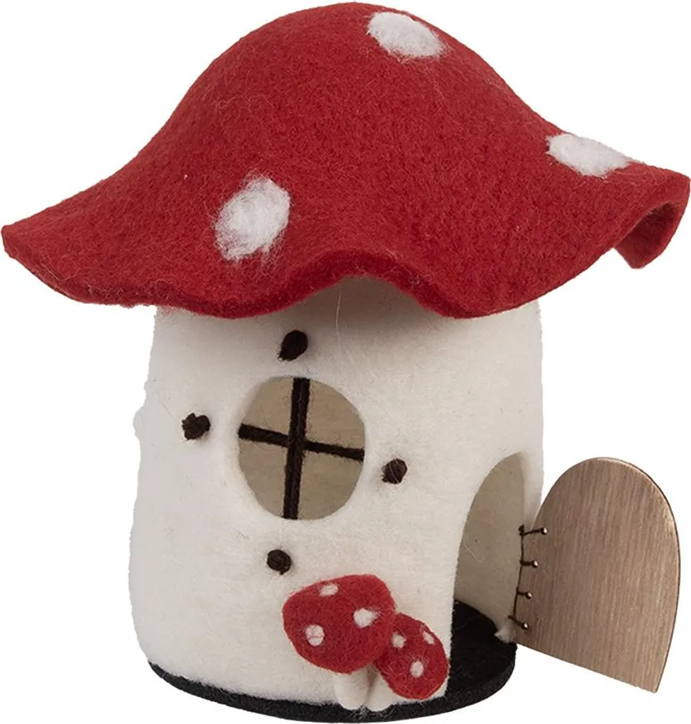Maison de Décoration Clayre & Eef 20x20x18 cm en Feutre avec Champignons - 2