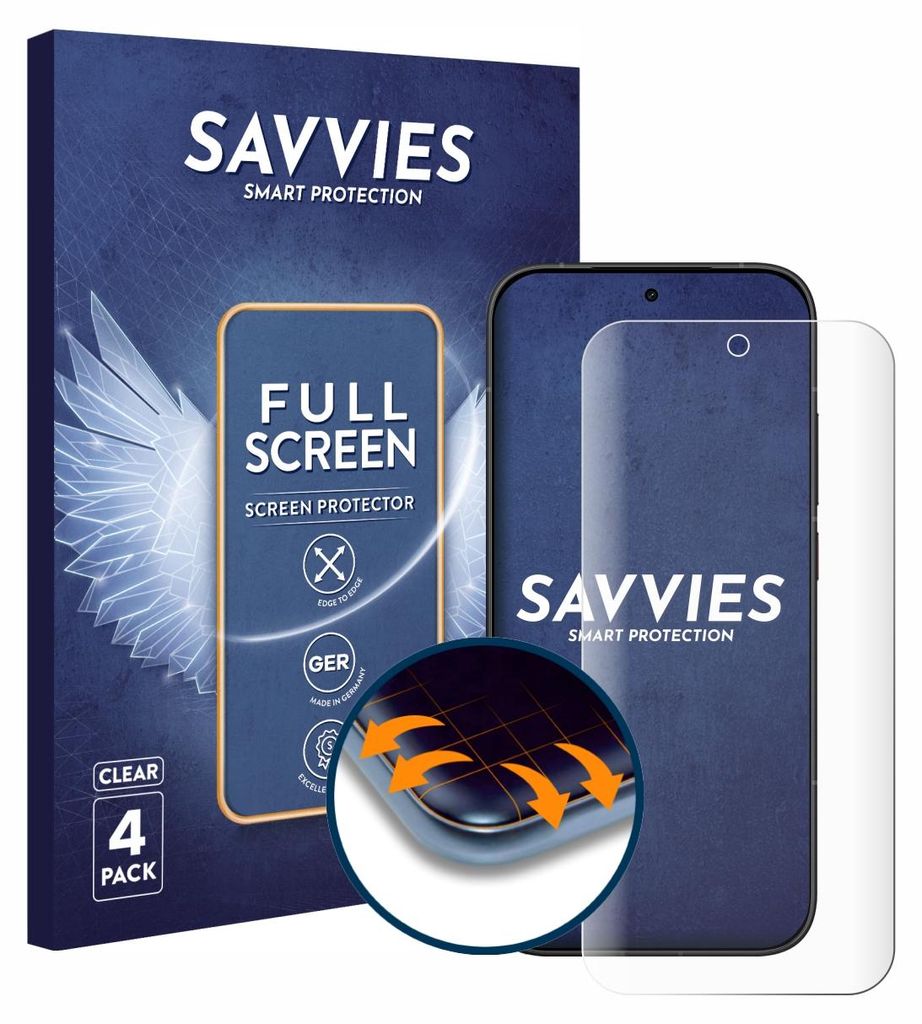4x Savvies Fullscreen Schutzfolie für Xiaomi Poco X8 Pro Displayschutz Folie Fullcover Klar Transparent