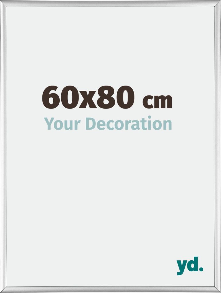 Bilderrahmen, 60x80 cm, Silber Hochglanz, Aluminium, Austin