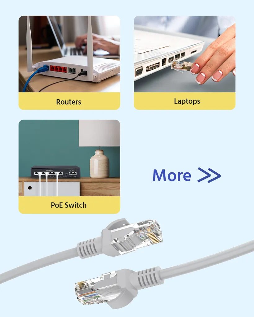 Câble Ethernet pour streaming 4K et systèmes de surveillance PoE - 4