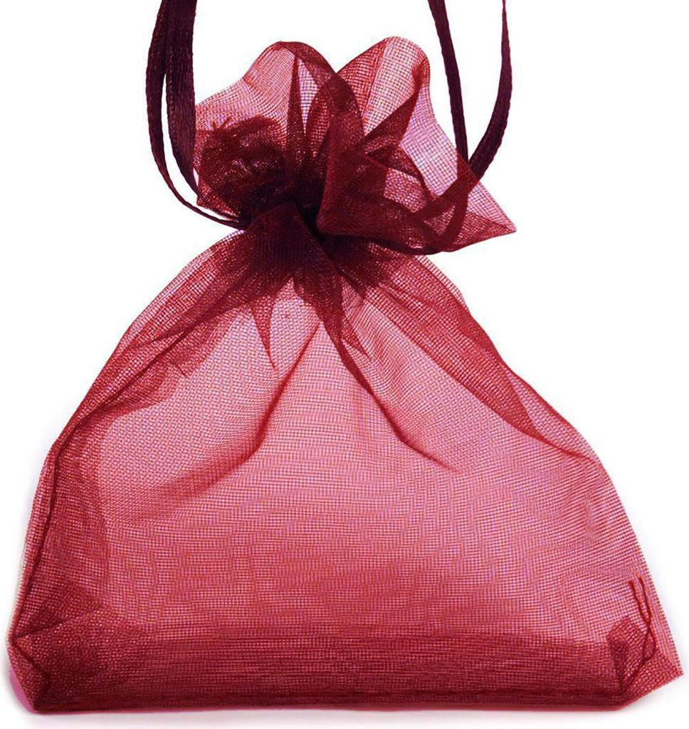 10 Organza-Beutel, ca 85 x 110 mm dunkelrot