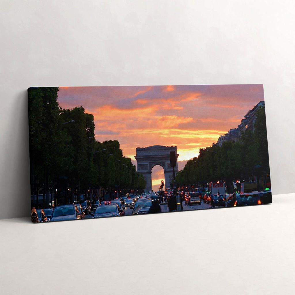 Arc De Triomphe Weststraße – Leinwandbild Wandbild – 100x50 cm – Leinwandbilder – Wandbilder – Schlafzimmer – Flur