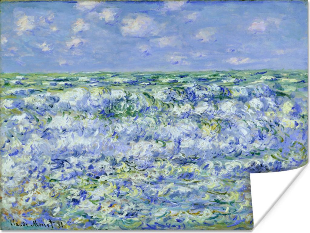 MuchoWow® Poster Wellen brechen - Gemälde von Claude Monet Produktbild 