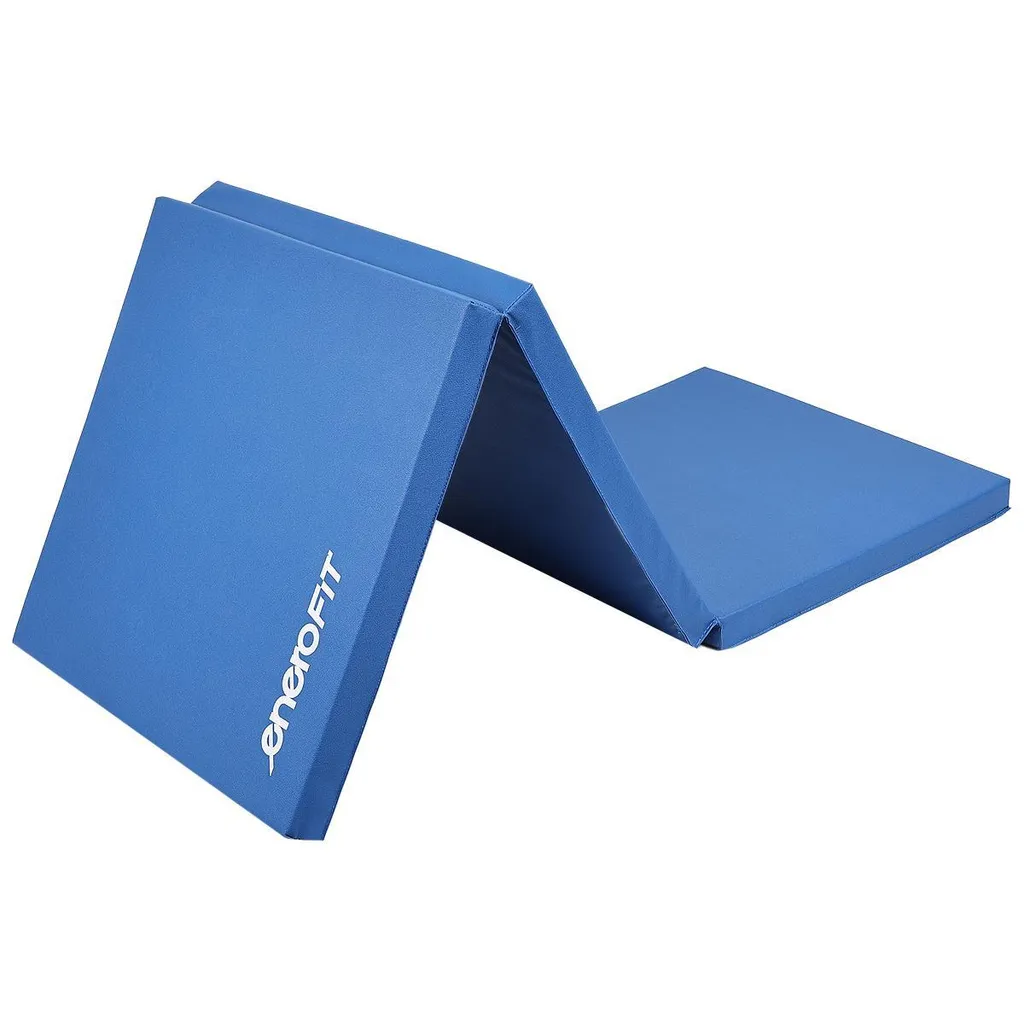Matelas de Gym Pliable Gain de Place 180x60x5cm Bleu contre Mal de Dos