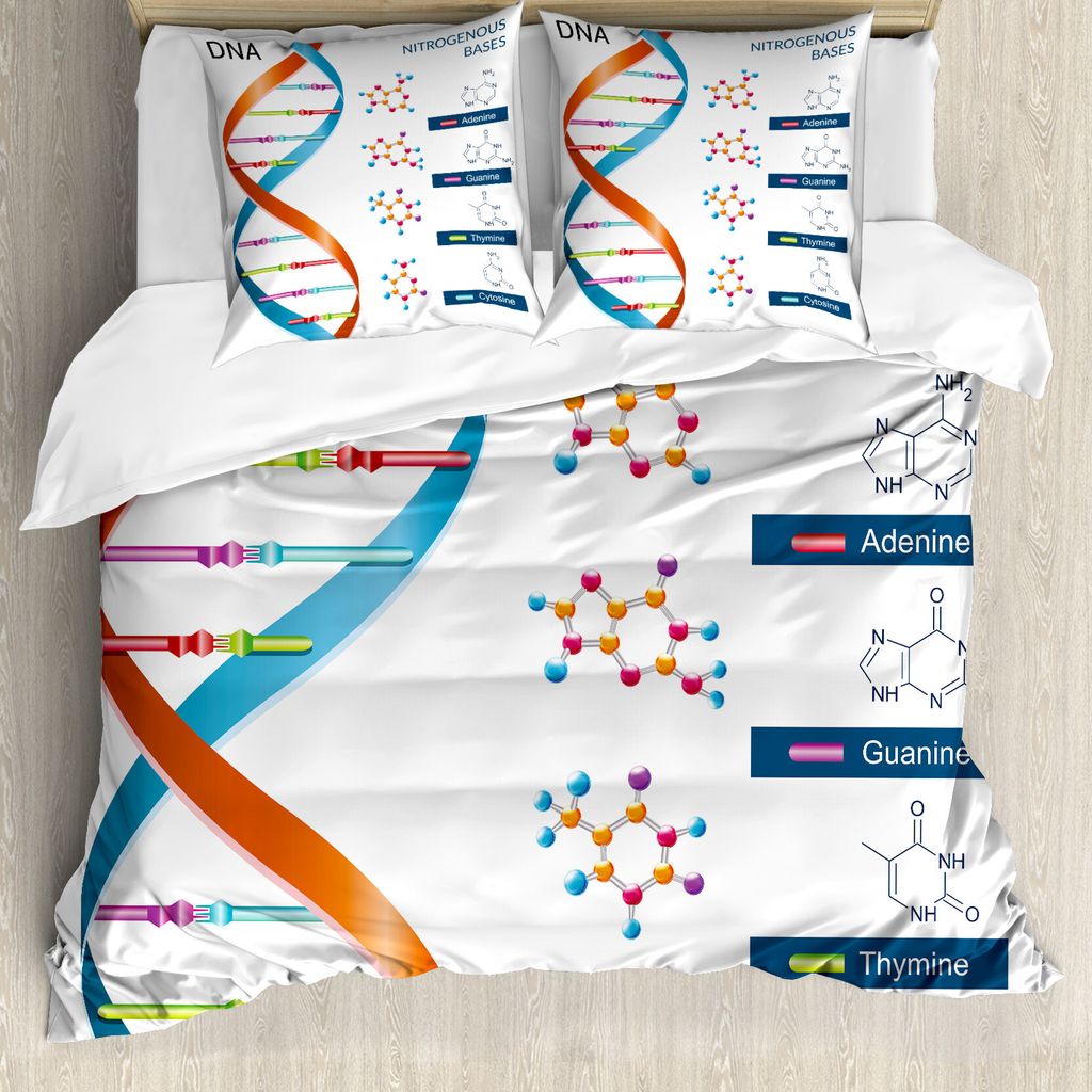 ABAKUHAUS Lehrreich Bettbezug, Biochemie-Spaß, Milbensicher Allergiker geeignet mit Kissenbezügen, 155 cm x 220 cm - 80 x 80 cm, Mehrfarbig