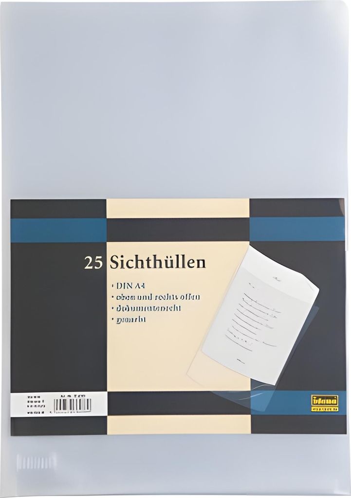 Idena Sichthülle A4 25 Stück, genarbt, 90μ
