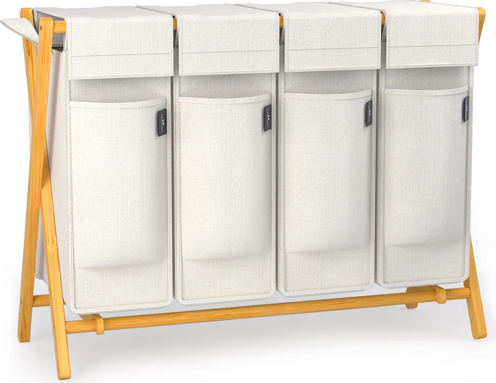 Panier à Linge 4 Compartiments pour Finir la Corvée de Tri 200L