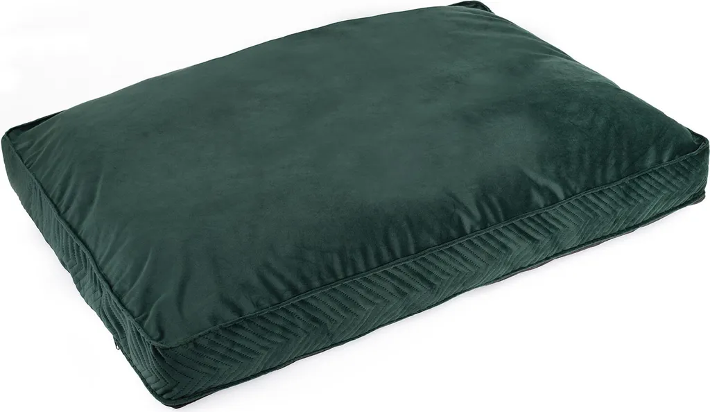 Letto Cane Memory Foam Velluto Verde 80x60 - Riposo Ortopedico Exclusiv