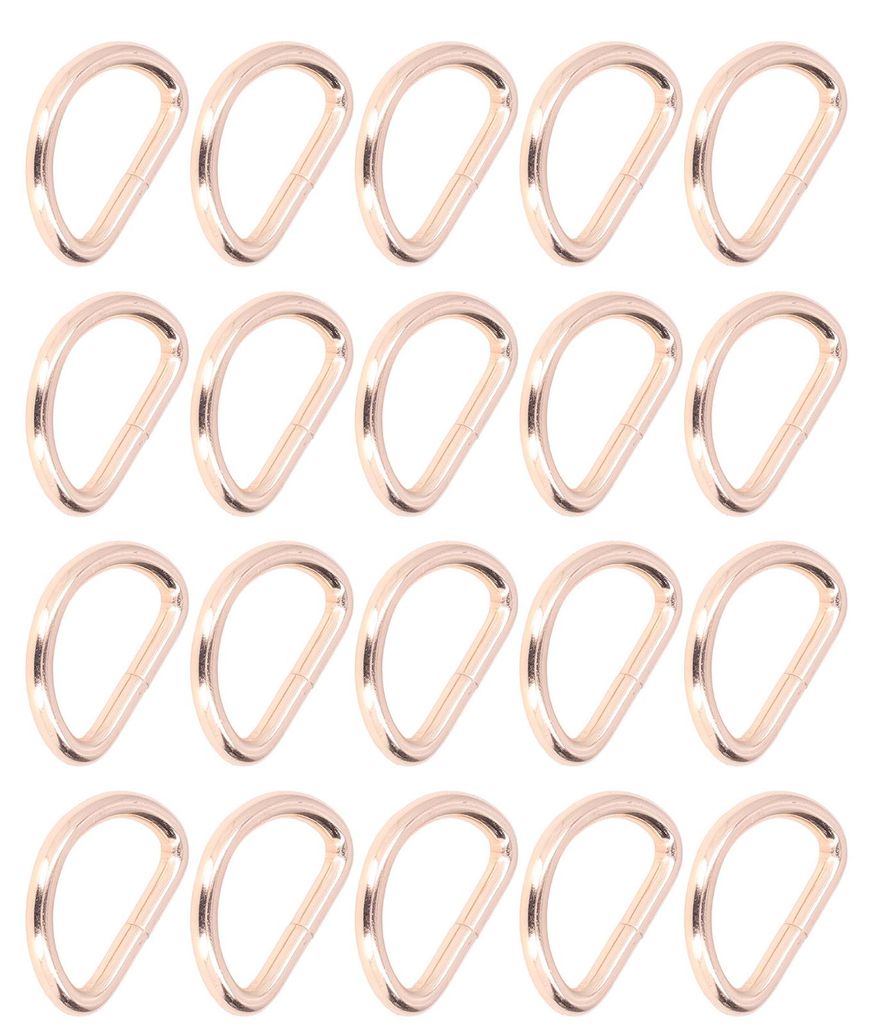 20 Stück D-Ringe, 4 x 38 x 23 mm, robuste Konstruktion, vielseitig einsetzbar, elegantes Design, für DIY-Bastelprojekte wie Taschen, Geldbörsen ...