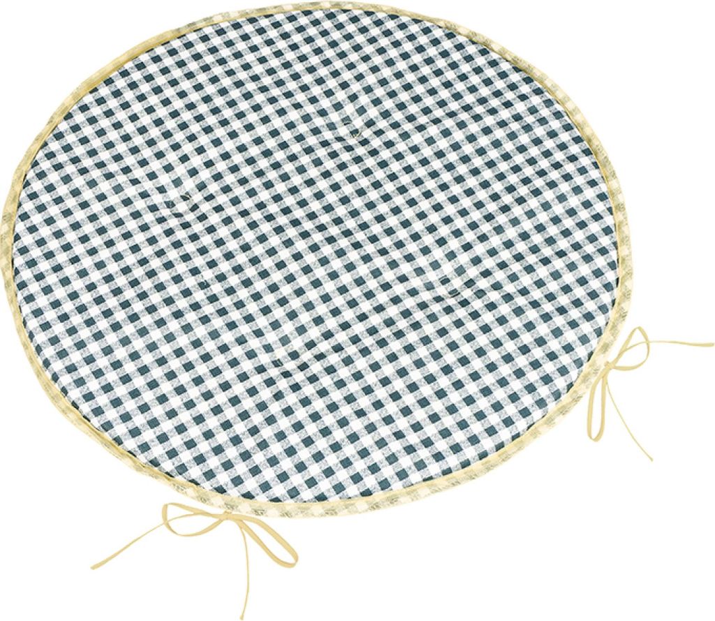 BERTA rundes Sitzkissen glatt - Durchmesser 40 cm - Grau,Weiß